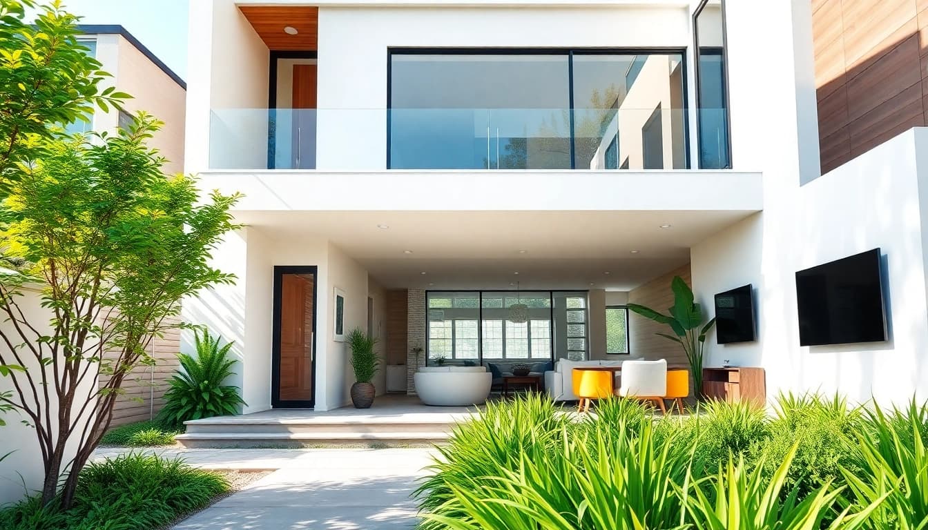 Contemporary Home Expansion showcasing modern design elements and large glass windows in a vibrant urban setting.