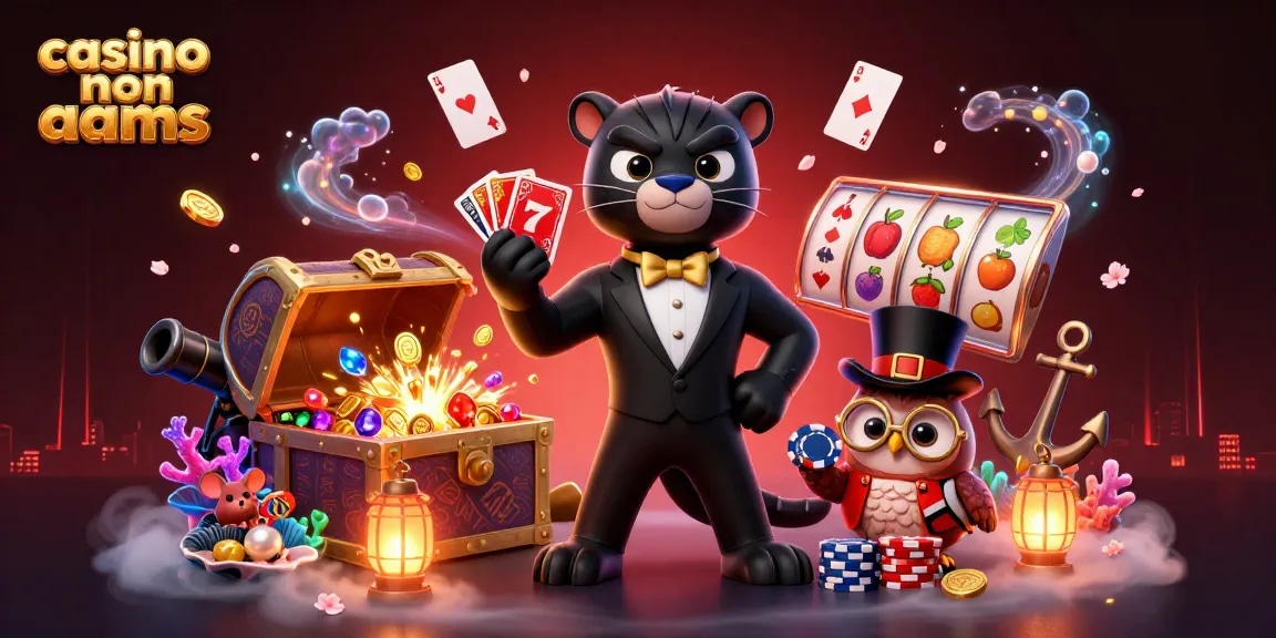 giocando nel casino non AAMS: una pantera elegante che distribuisce carte con un gufo e un topo fortunato