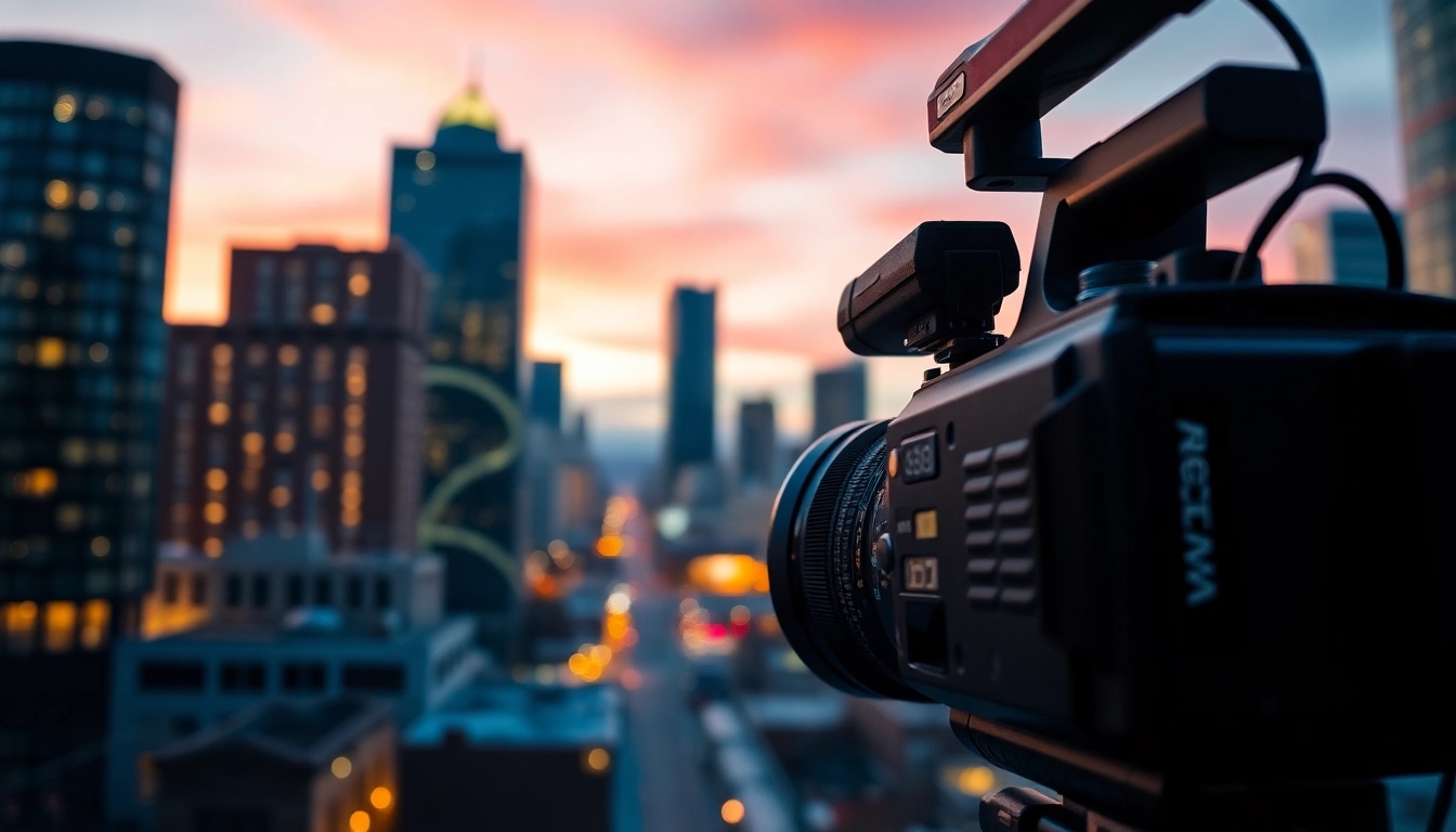 Engaging edmonton videographer capturing city life with a professional camera.