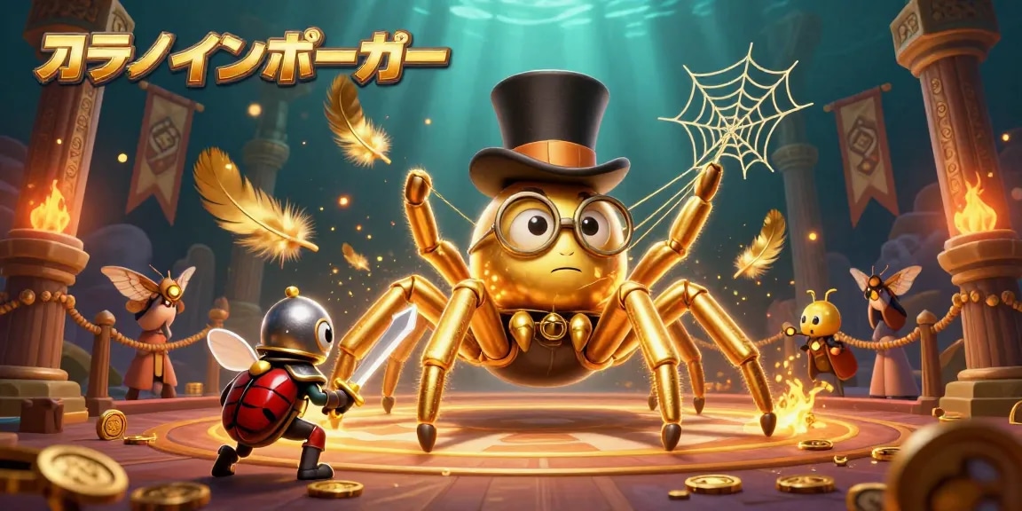 オンラインポーカーで戦うキャラクターたちの魅力的なイラスト