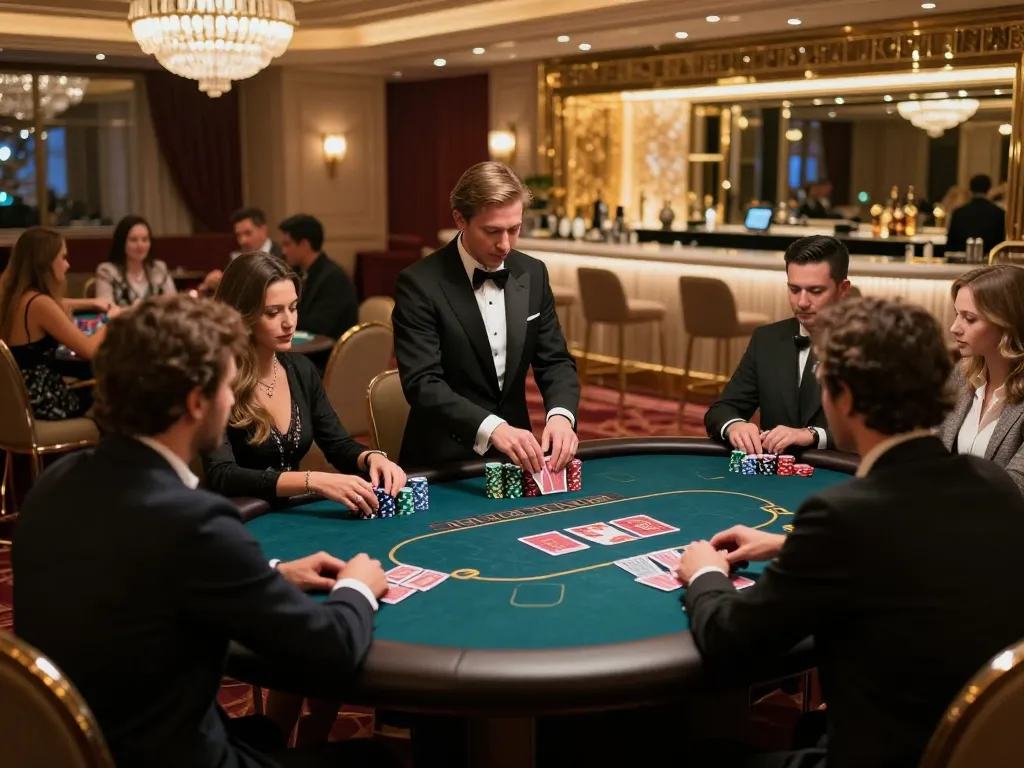 Experience tg88 vip elegance at a high-stakes poker game in an upscale casino.