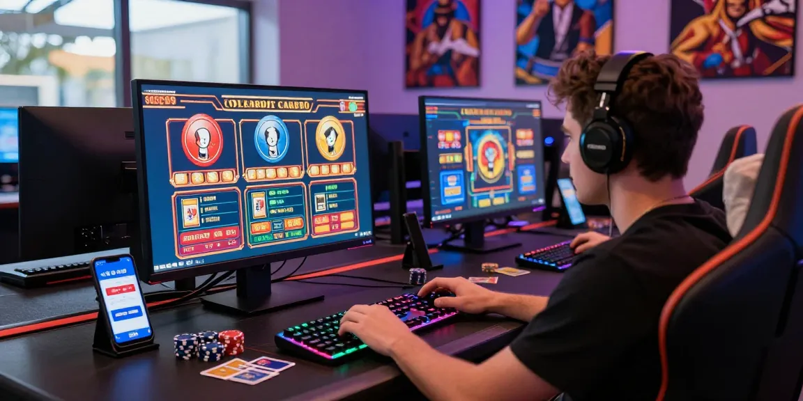 Player enjoying games at casinos that accept credit cards with vibrant atmosphere and modern setup
