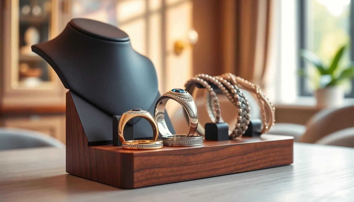 Men’s jewelry displayed elegantly, highlighting exquisite craftsmanship and luxury features.