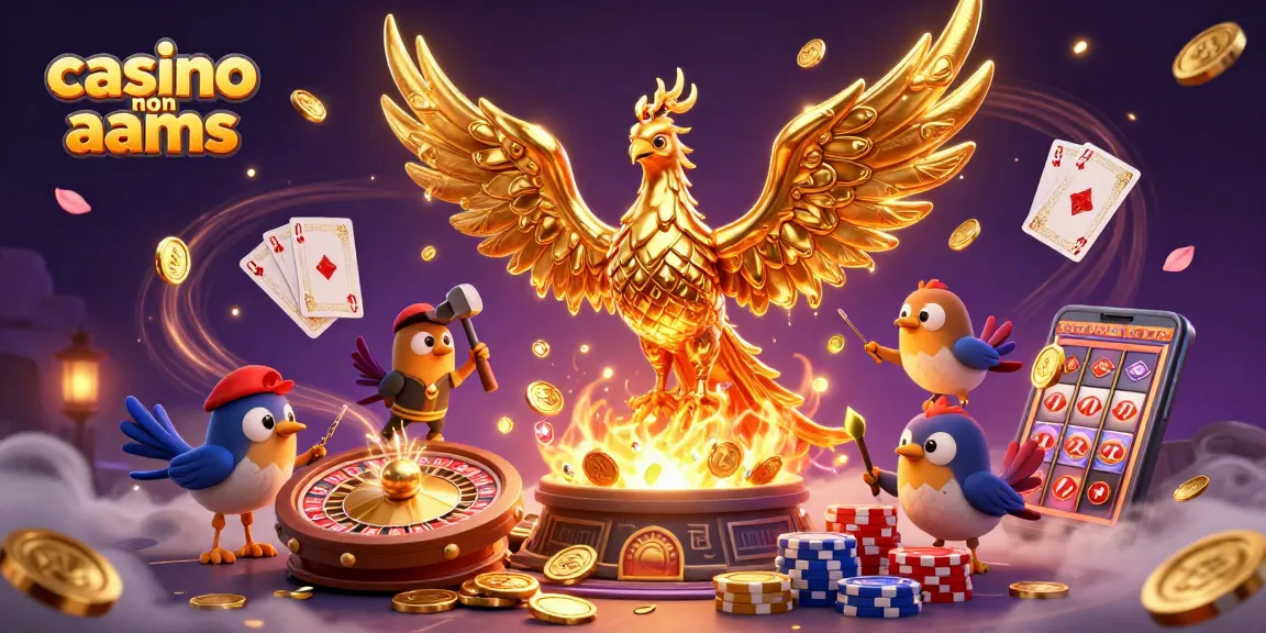 Gioca ai fantastici giochi nei casino non AAMS con un'affascinante fenice dorata che emette monete e vincite.