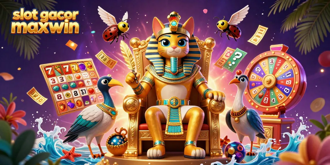 Experience the excitement of slot gacor maxwin with dynamic slot reels and golden prizes in a stunning 3D illustration.