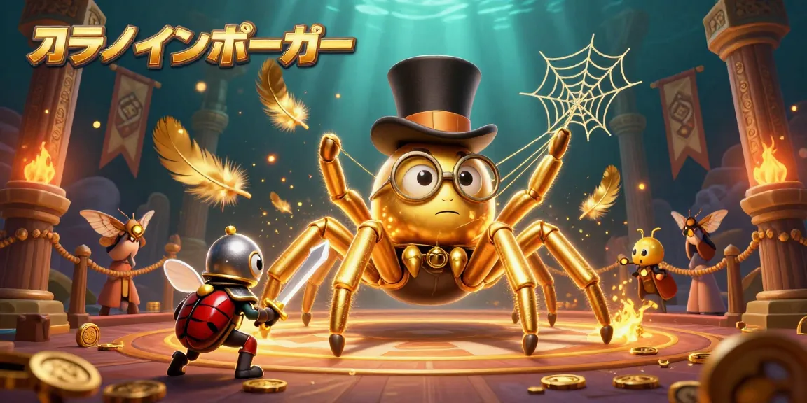 オンラインポーカーで戦うキャラクターたちの魅力的なイラスト