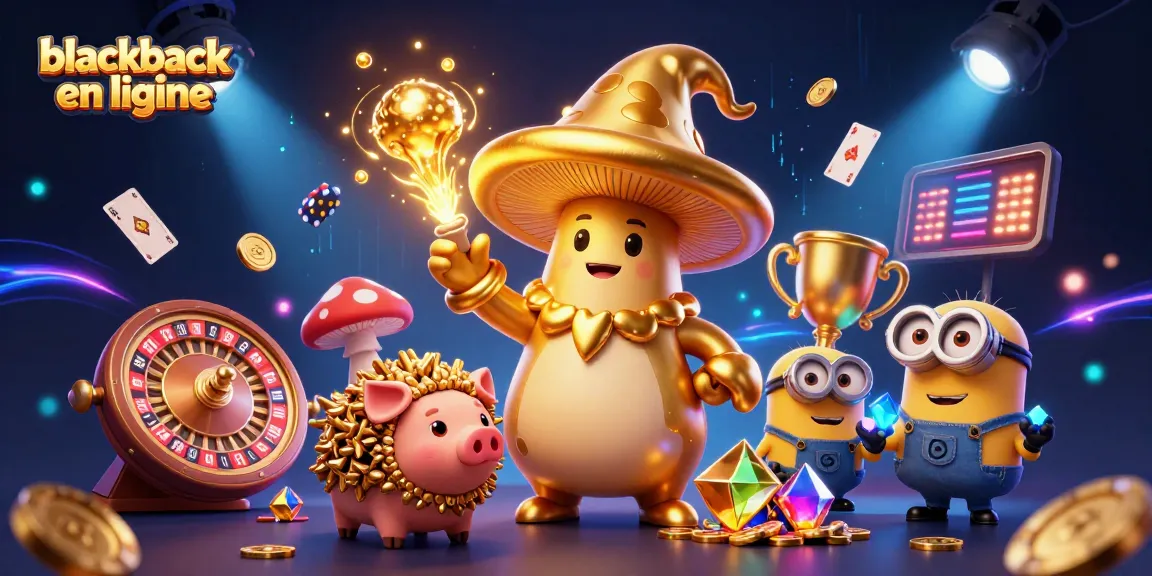Jouez au blackjack en ligne et découvrez l'univers exceptionnel du casino avec une illustration dynamique.