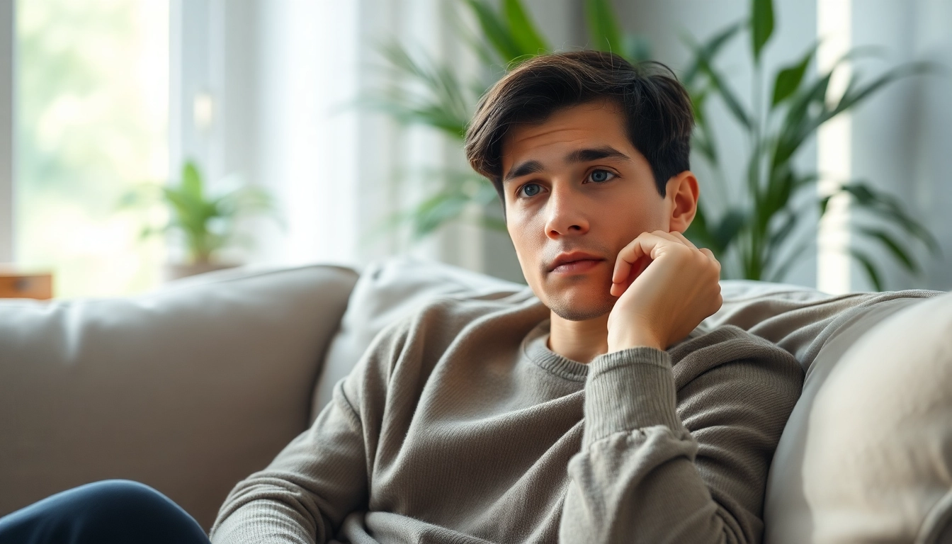 Understanding depression symptoms through serene imagery of a thoughtful individual in a calming environment.