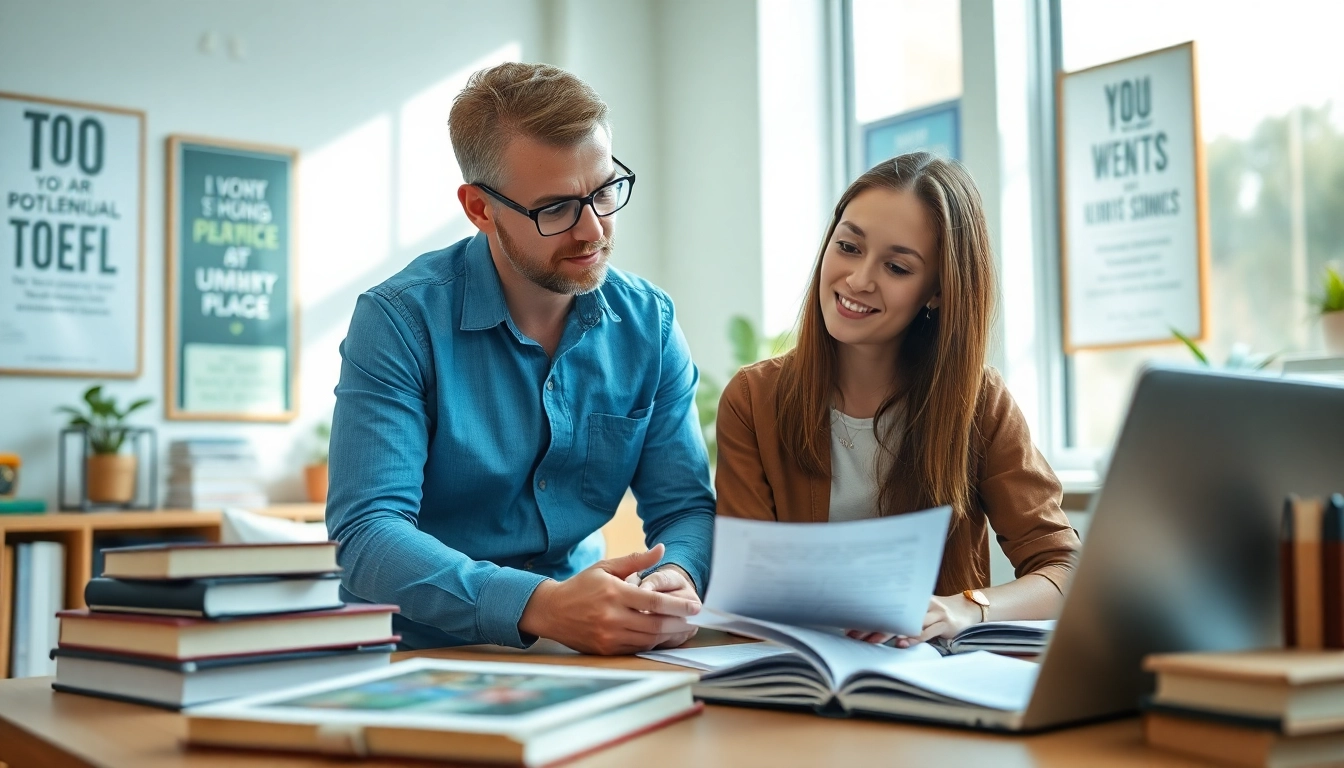 TOEFL expert help guiding a student in an engaging learning session.