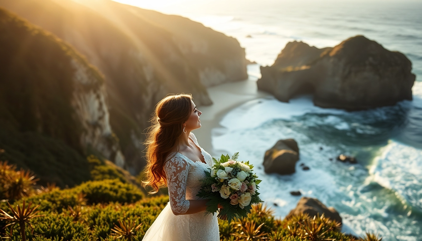 Capture the essence of Big Sur wedding photography with a couple against a dramatic coastal backdrop.