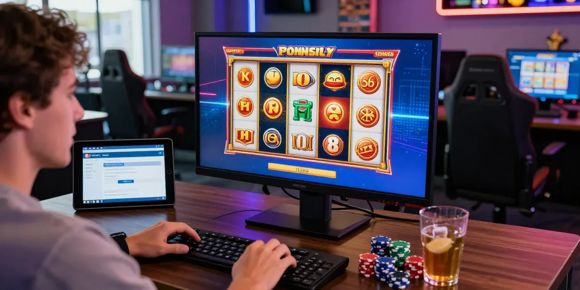 Engaging player enjoying slots where you can buy bonus in a vibrant online casino.