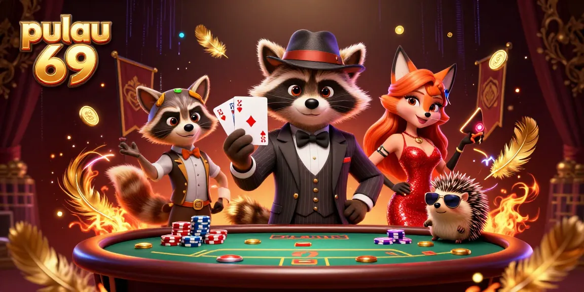 Experience the excitement of pulau 69 with an epic poker showdown featuring charming characters and casino elements.