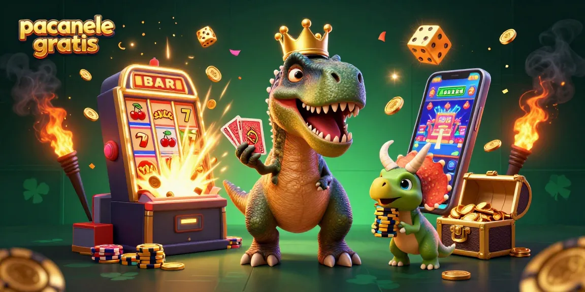 Joacă păcănele gratis alături de personaje 3D prietenoase într-o ilustrație vibrantă cu jackpoturi și simboluri de casino!