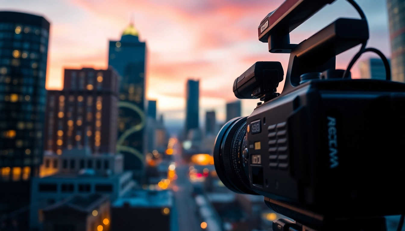Engaging edmonton videographer capturing city life with a professional camera.
