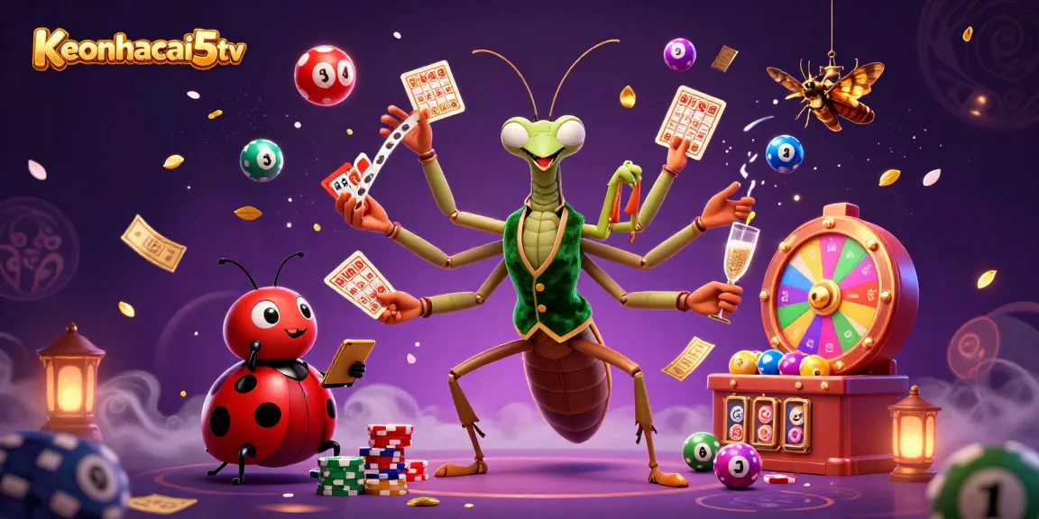 Engaging illustration with keonhacai5tv characters enjoying a vibrant gambling scene full of action.