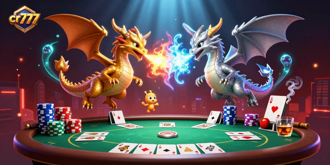 Gambarlah cr777 mengatasi tantangan poker dengan naga dan elemen kasino menarik.
