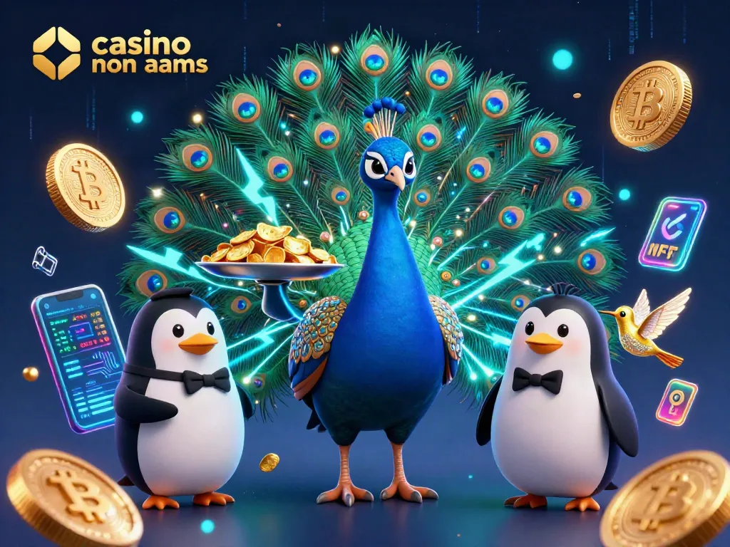 Gioca nei migliori casino non AAMS con un pavone aristocratico e un pinguino cameriere tra lucide monete.