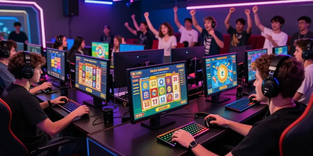 Permainan lucky spin klasik di JPTOTO dengan grafis tinggi dan pemain bersemangat.