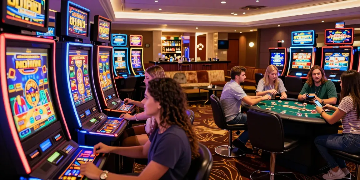 Exciting credit card casinos at https://scoarch.org.uk showcasing players enjoying slot machines and poker tables in a vibrant atmosphere.