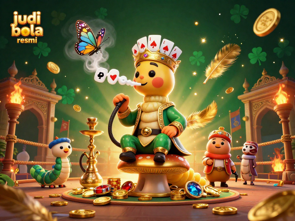 Experience the thrill of judi bola resmi with vibrant characters and dynamic betting elements in this 3D illustration.