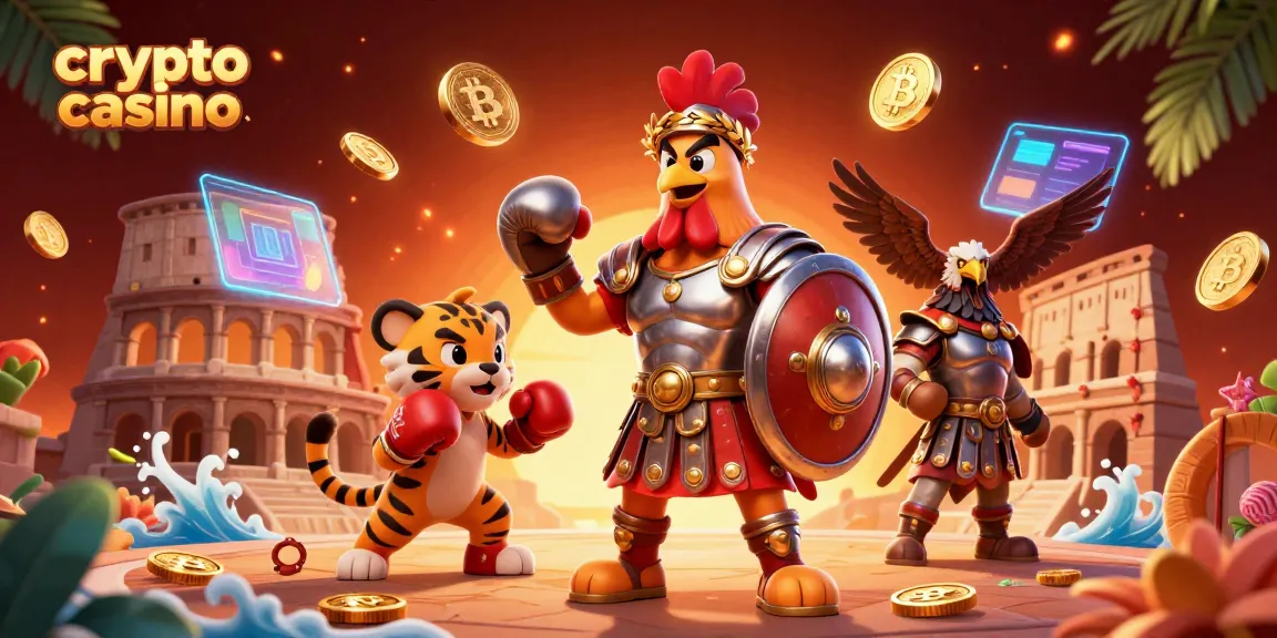 Gioca nel crypto casino e vinci con Bitcoin e Ethereum in un'illustrazione 3D unica.