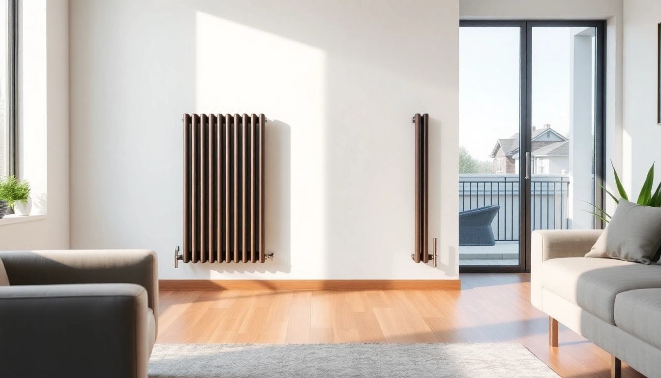 Heizkörper in modernem Raum zeigt elegantes Design und Funktionalität.