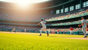 mlb중계를 위한 야구 경기의 열정적인 순간.