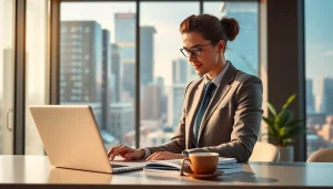 Showcasing a real estate agent considering properties for sale in a vibrant city environment.