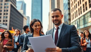 Explore new york jobs with diverse professionals networking in a vibrant NYC setting.