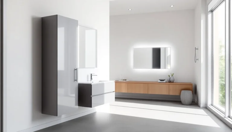 sonni Spiegelschrank im modernen Badezimmer mit eleganter LED-Beleuchtung präsentieren