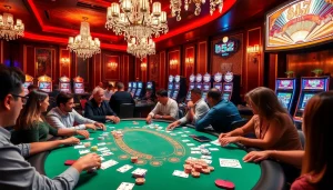 B52 club features thrilling poker gameplay with vibrant chips and cards amidst a luxurious casino atmosphere.