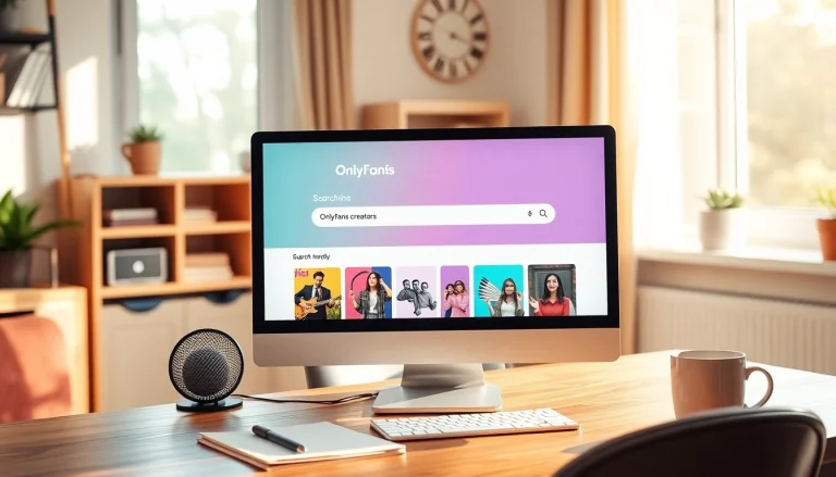 OnlyFans Search interface displayed on a cozy desktop, showcasing user-friendly filters and categories.