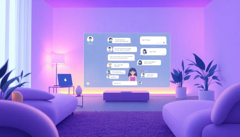 NSFW AI chat interface showcasing engaging conversations with animated characters in a cozy digital setting.