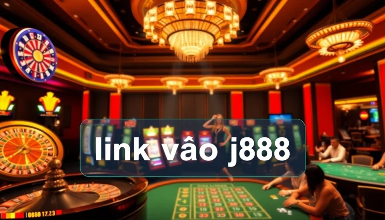Experience thrilling online gambling at the link vào j88, featuring players at a vibrant casino table.