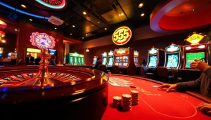 Experience the excitement of winning at 555 win casino with vibrant games and joyful players.