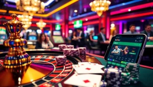 Experience the thrill of betting on SBOBet with vibrant gambling visuals and casino elements.