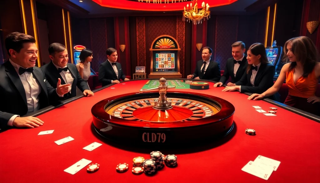 Một cảnh chơi game sôi động tại bàn casino với các người chơi đang áp dụng chiến lược cg79