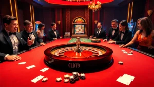 Một cảnh chơi game sôi động tại bàn casino với các người chơi đang áp dụng chiến lược cg79