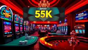 Players enjoying thrilling games at a casino with visuals highlighting situs deposit 5k.