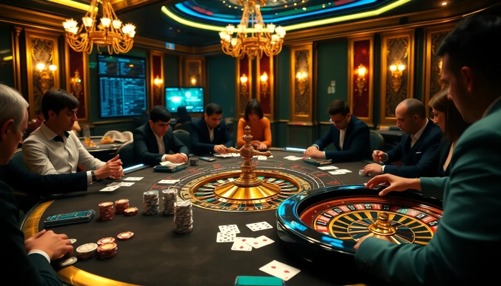 A high-stakes poker table radiating luxury and excitement, reflecting the hidden wiki dark web theme through subtle digital elements.